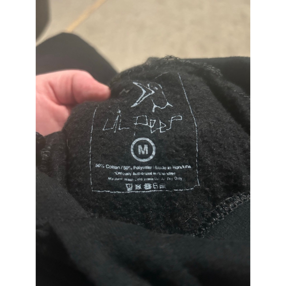 Men's Lil Peep Black Hoodie M with White Logo - Picture 4 of 7